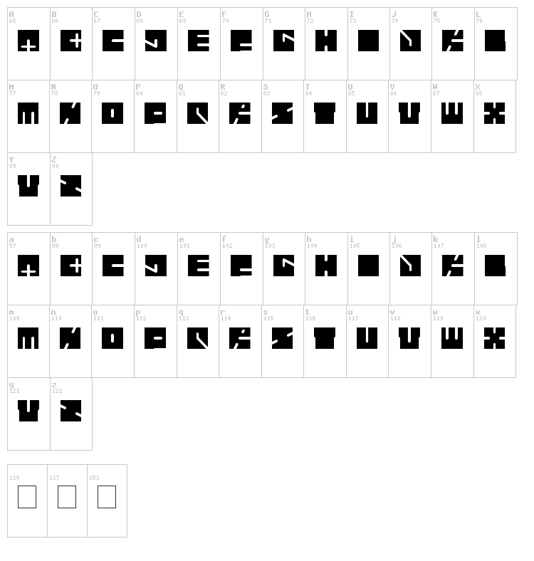 Highway Patrol font map